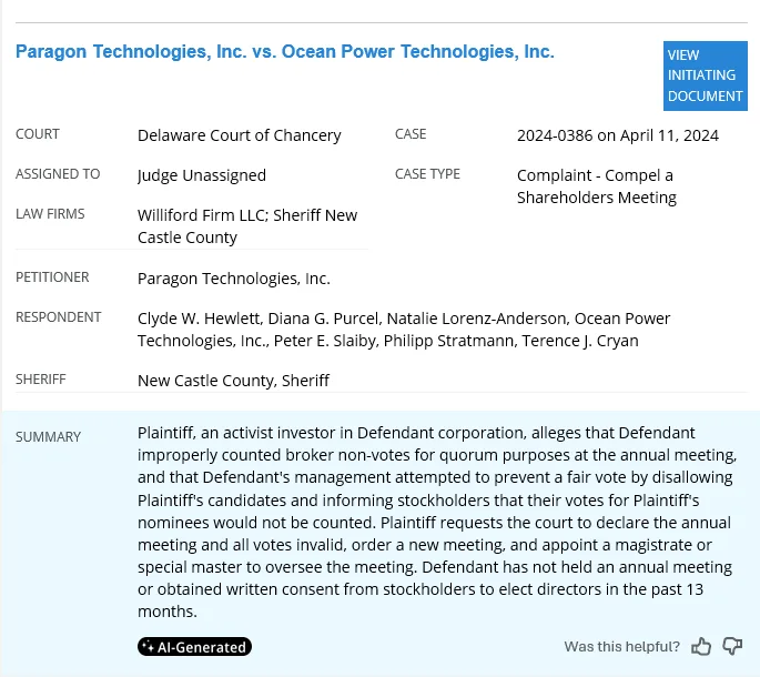 Sample of legal case summary