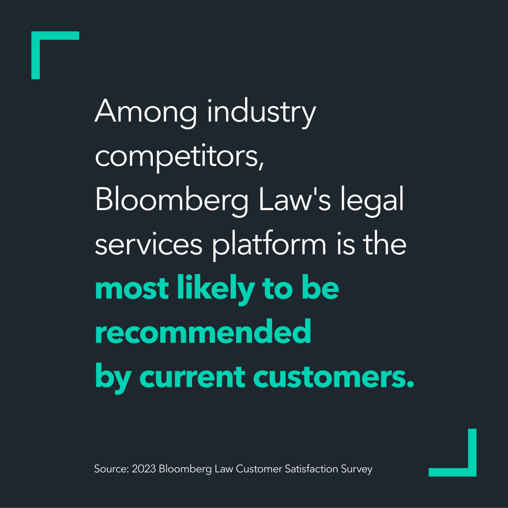 Bloomberg Law most likely to be recommended