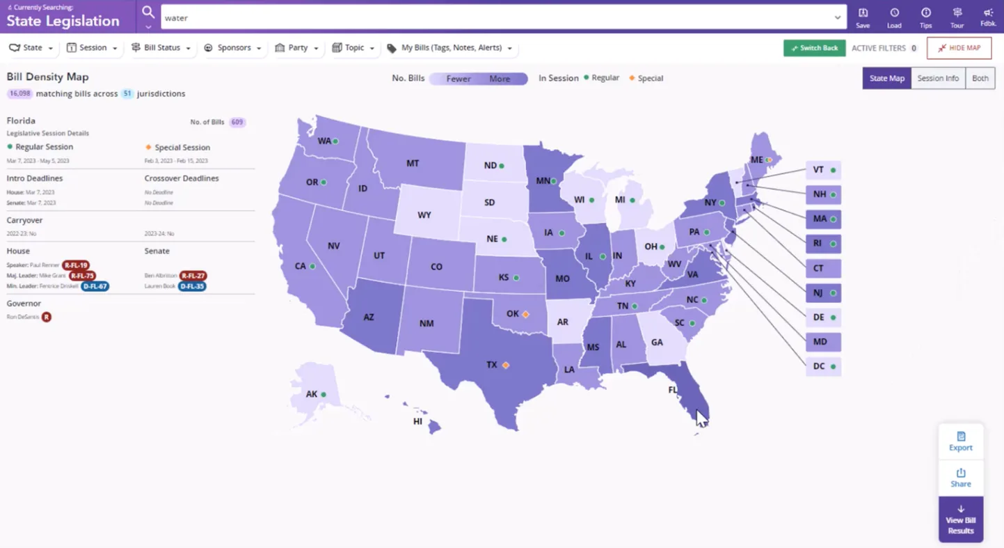 Map of states currently considering similar legislation