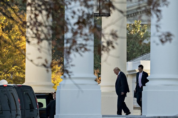 Trump at the White House -Andrew Harrar/Bloomberg