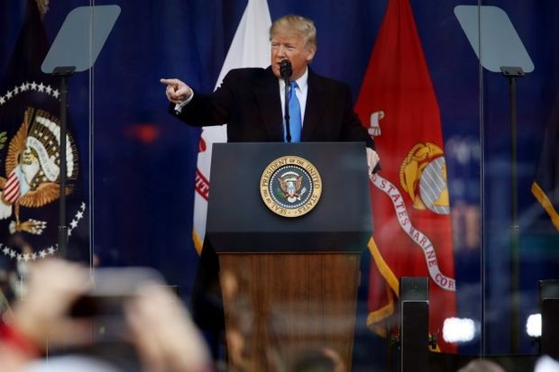 Trump speaks at Veterans Day Parade, NYC - Spencer Platt/Getty Images