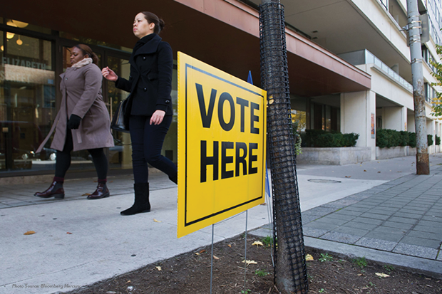 Vote Here sign