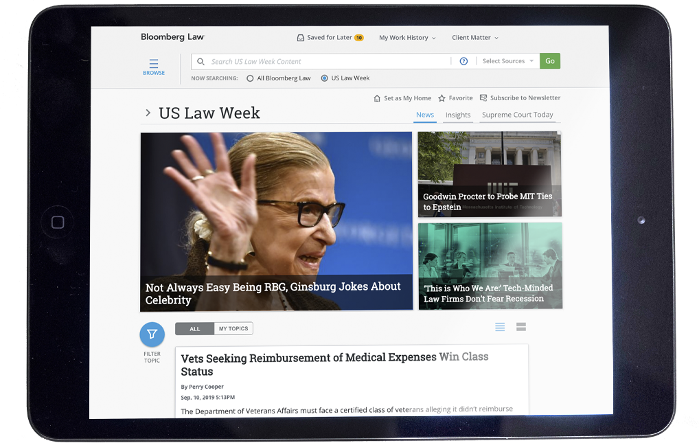 US Law Week Tablet