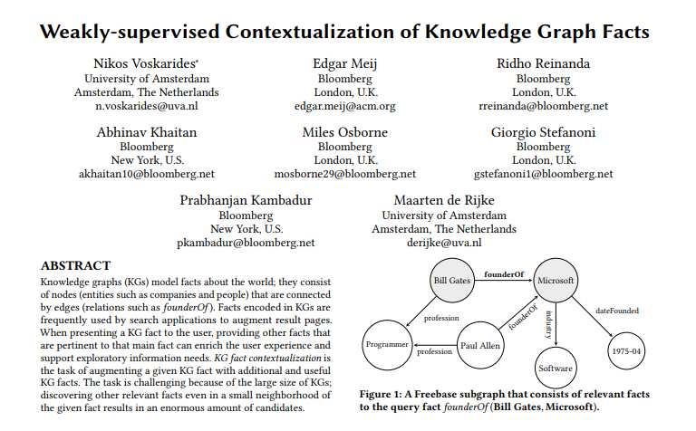 Finding Relevant Facts in a Knowledge Graph: New Work by Bloomberg ...