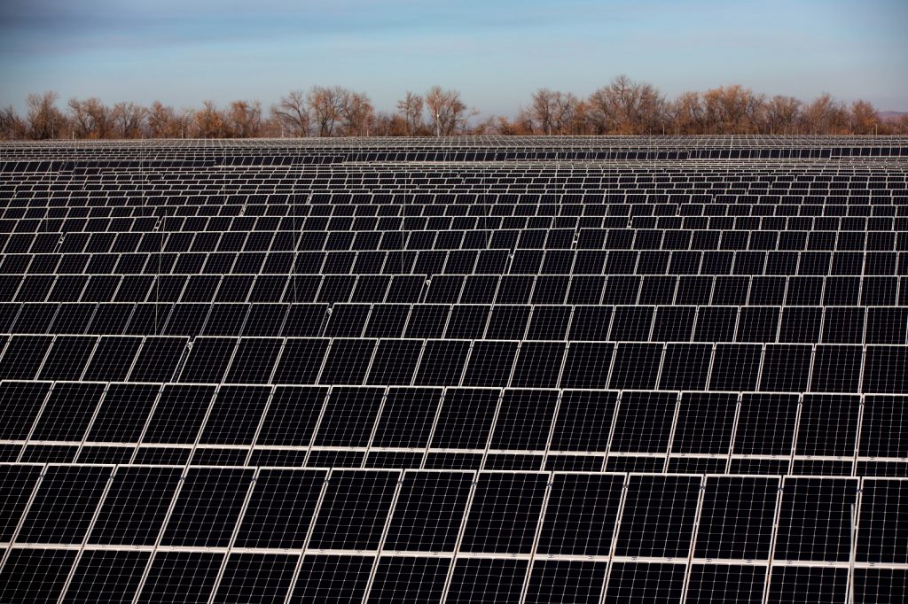 Photovoltaic cells are arranged on solar panels