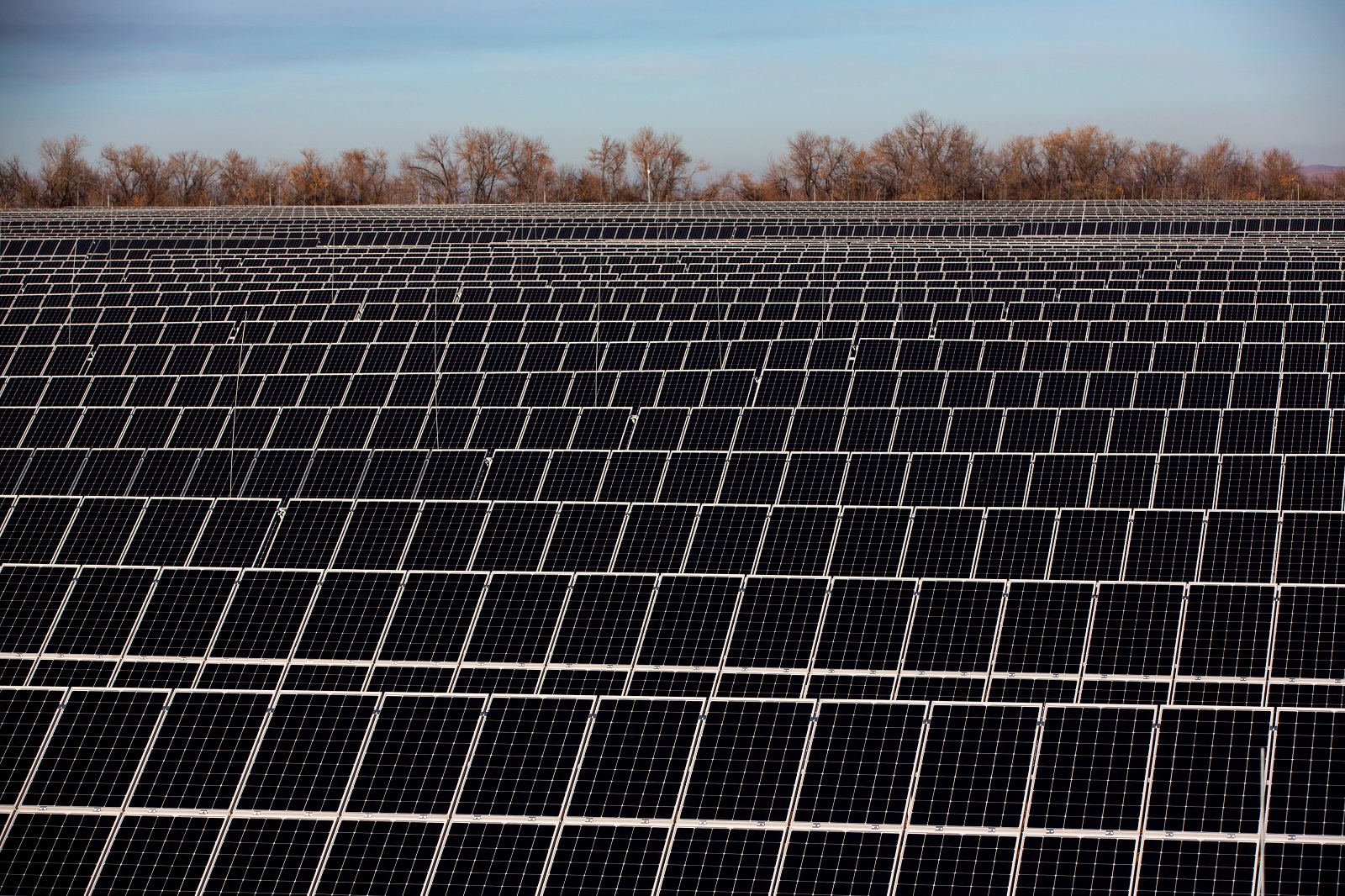 Photovoltaic cells are arranged on solar panels