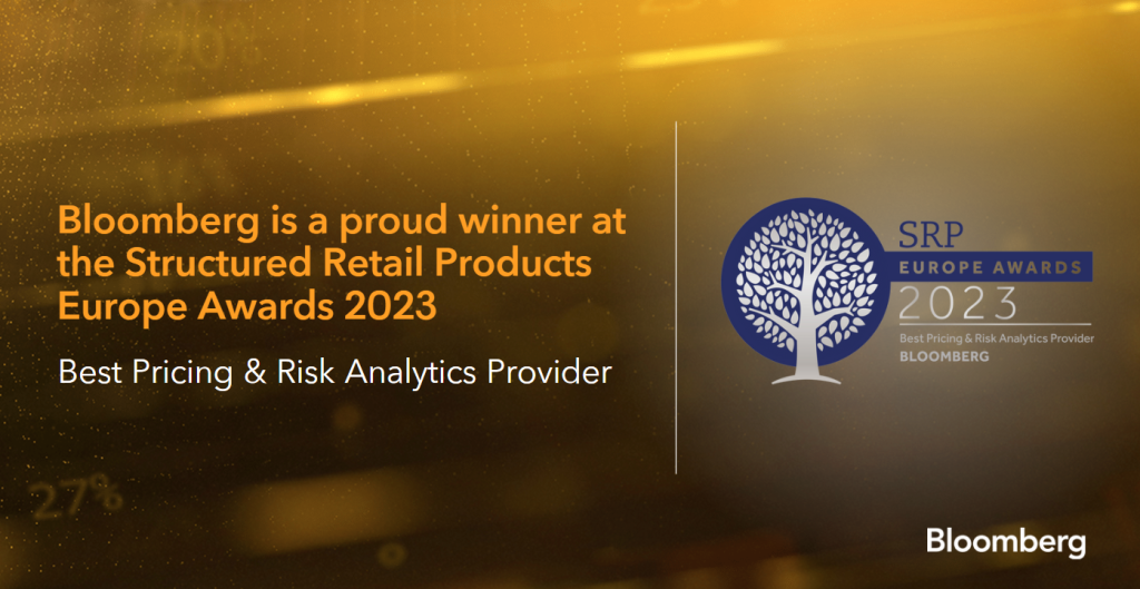 Bloomberg Wins Best Pricing and Risk Analytics Provider at 2023 SRP