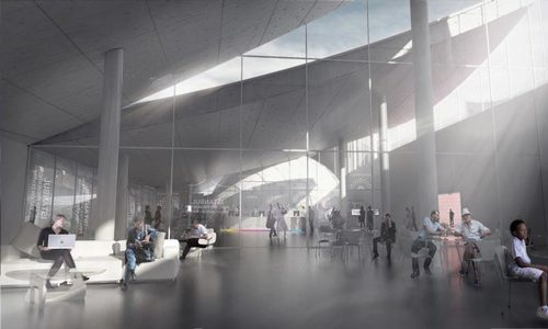 Interior rendering of Istanbul Disaster Prevention and Education Centre, a conceptual design by Riccardo Mariano.