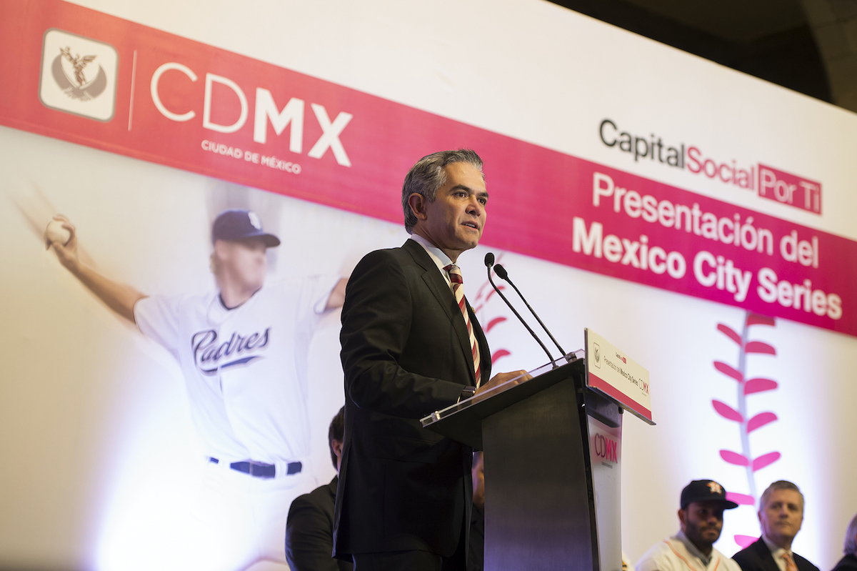 Miguel Angel Mancera speaking