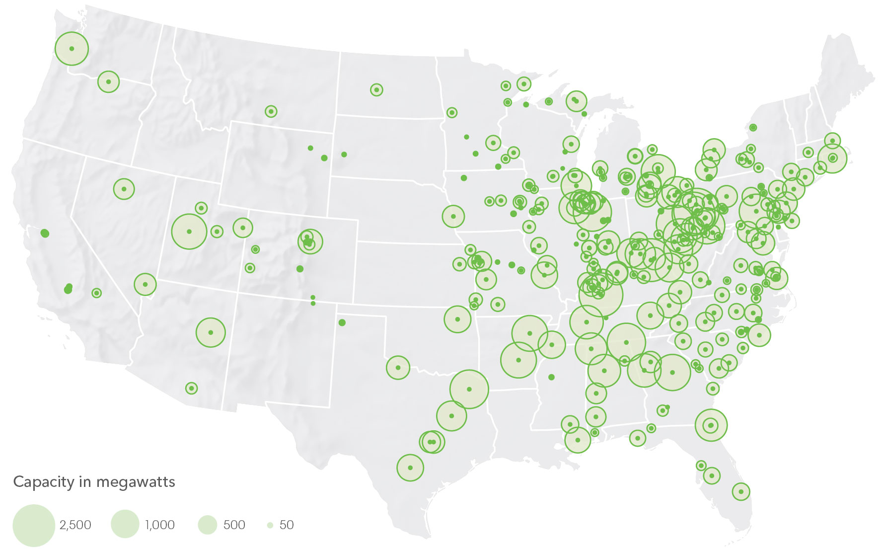 Map of U.S. coal plant closures since 2011