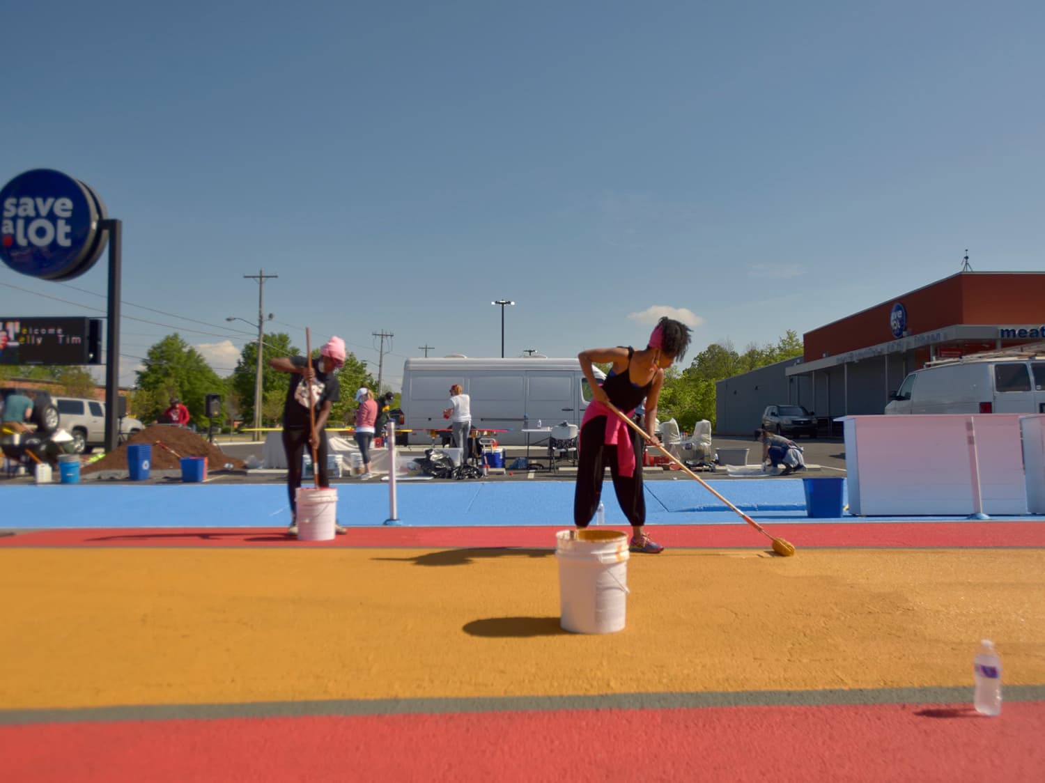 Asphalt Art team painting in TN
