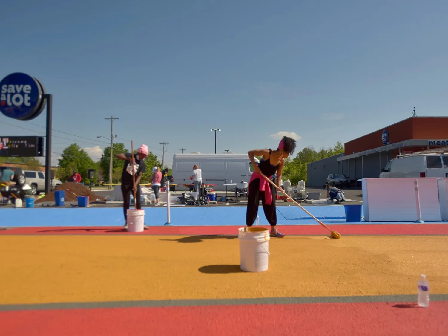 Asphalt Art team painting in TN