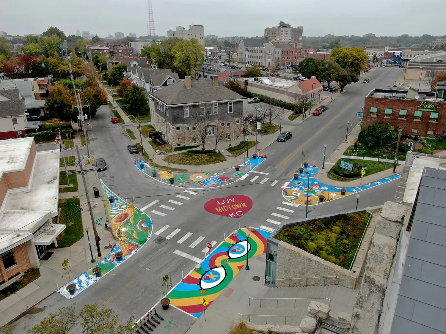 Kansas City aerial view capture after painting