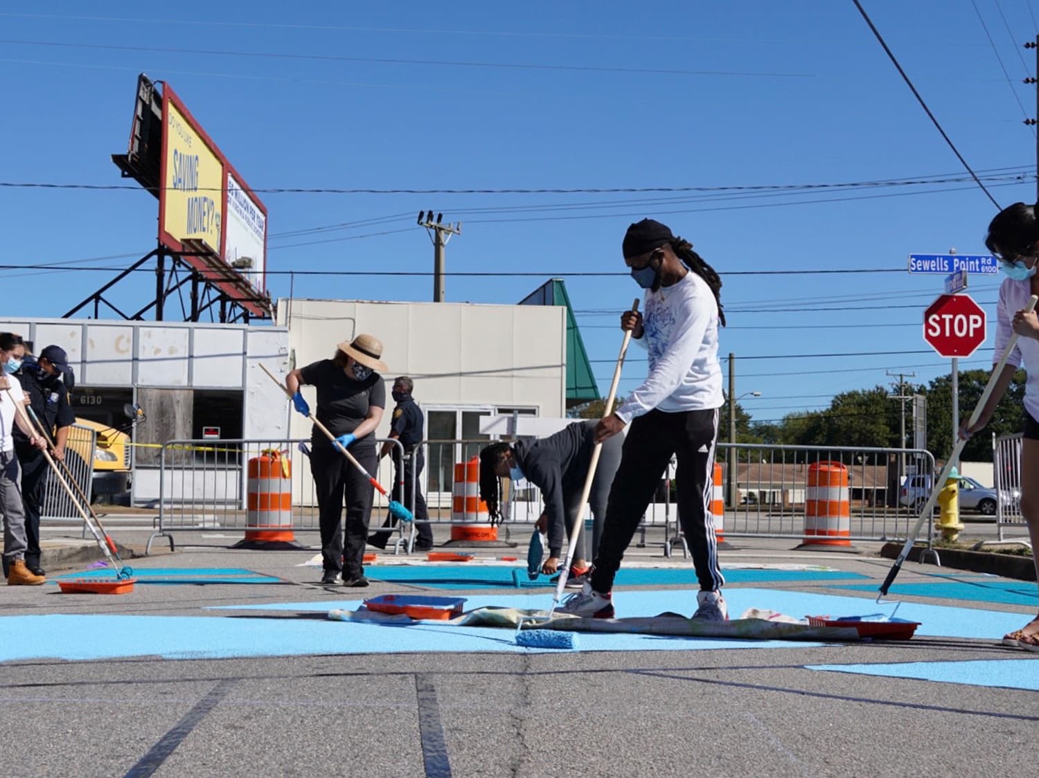 Asphalt Art team busy paintings Norfolk VA community