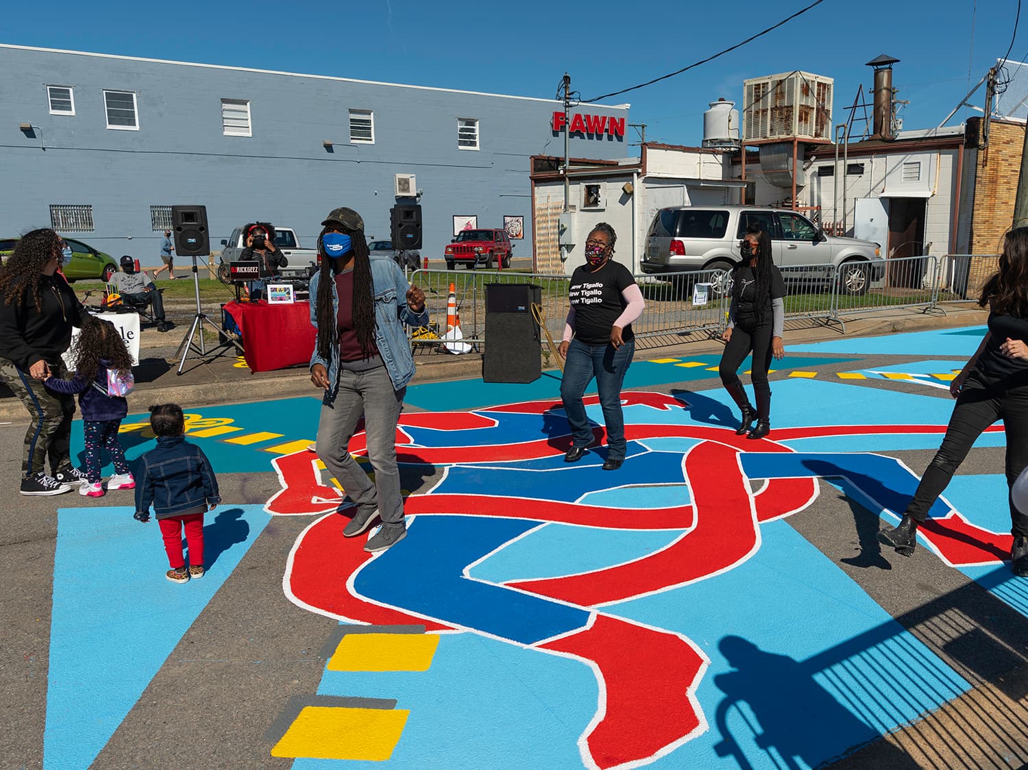 Asphalt Art team busy paintings Norfolk VA community