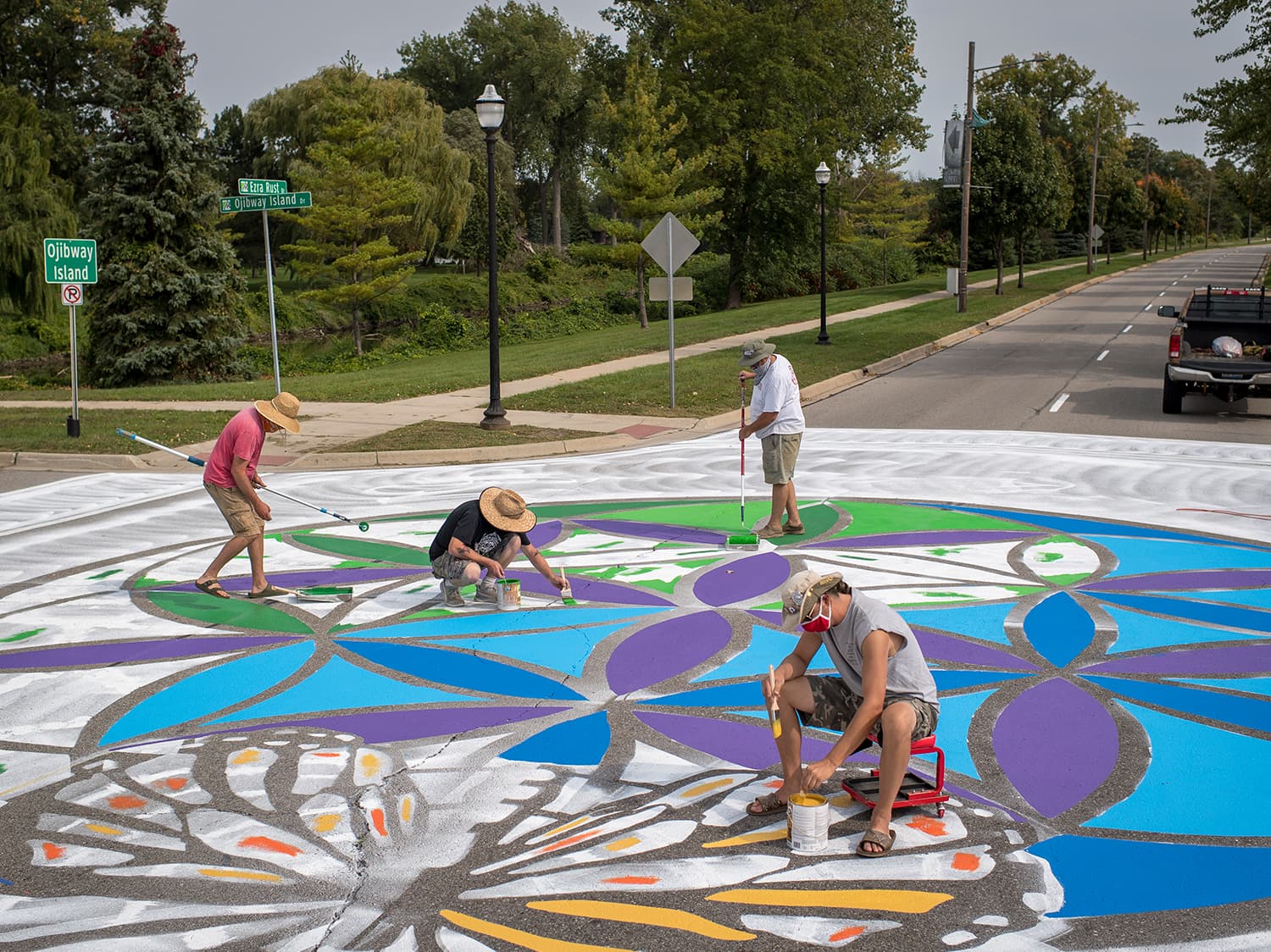 Saginaw asphalt art painting