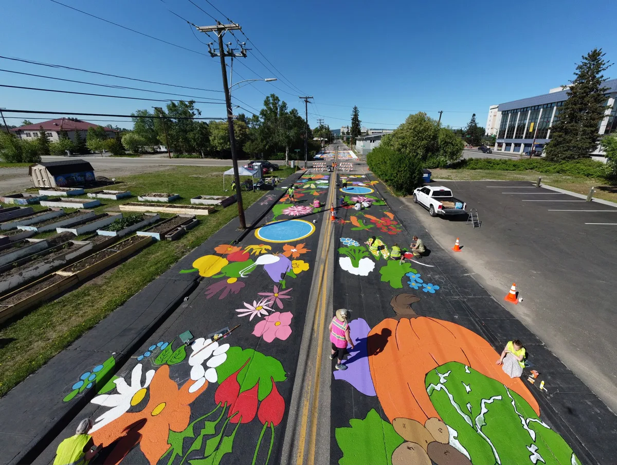 Fairbanks and Asphalt Art street