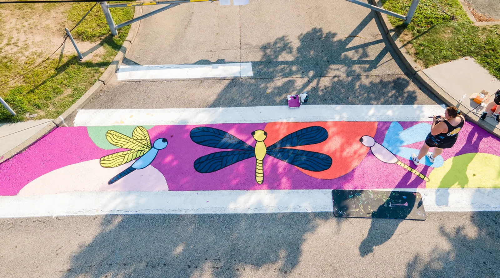 Credit: Ken Jancef East Providence Asphalt Art painting