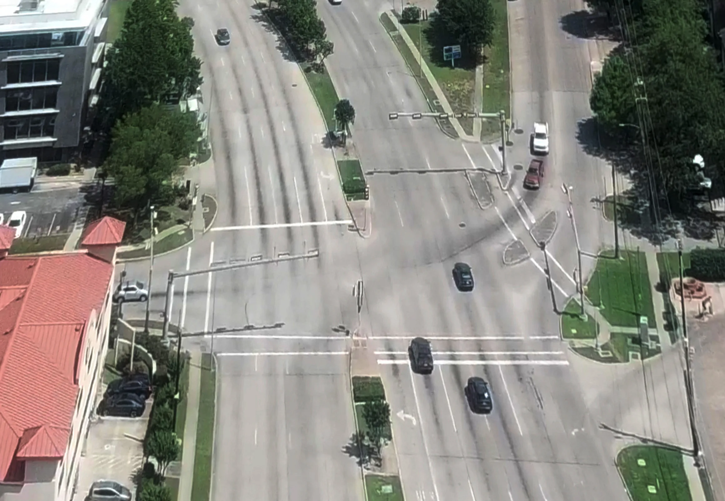 Houston, TX before the roadway mural painting