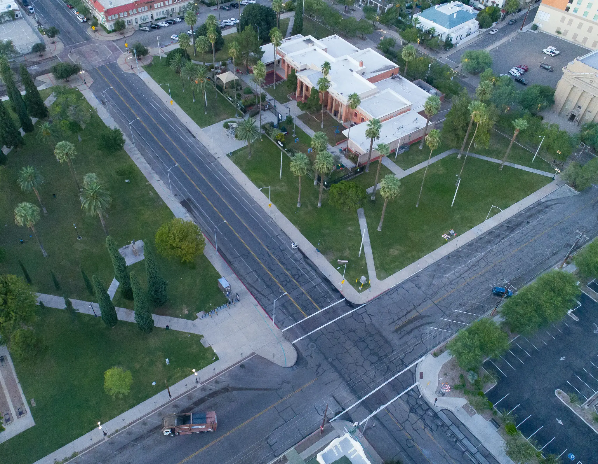 Tuscon, AZ before the roadway mural painting