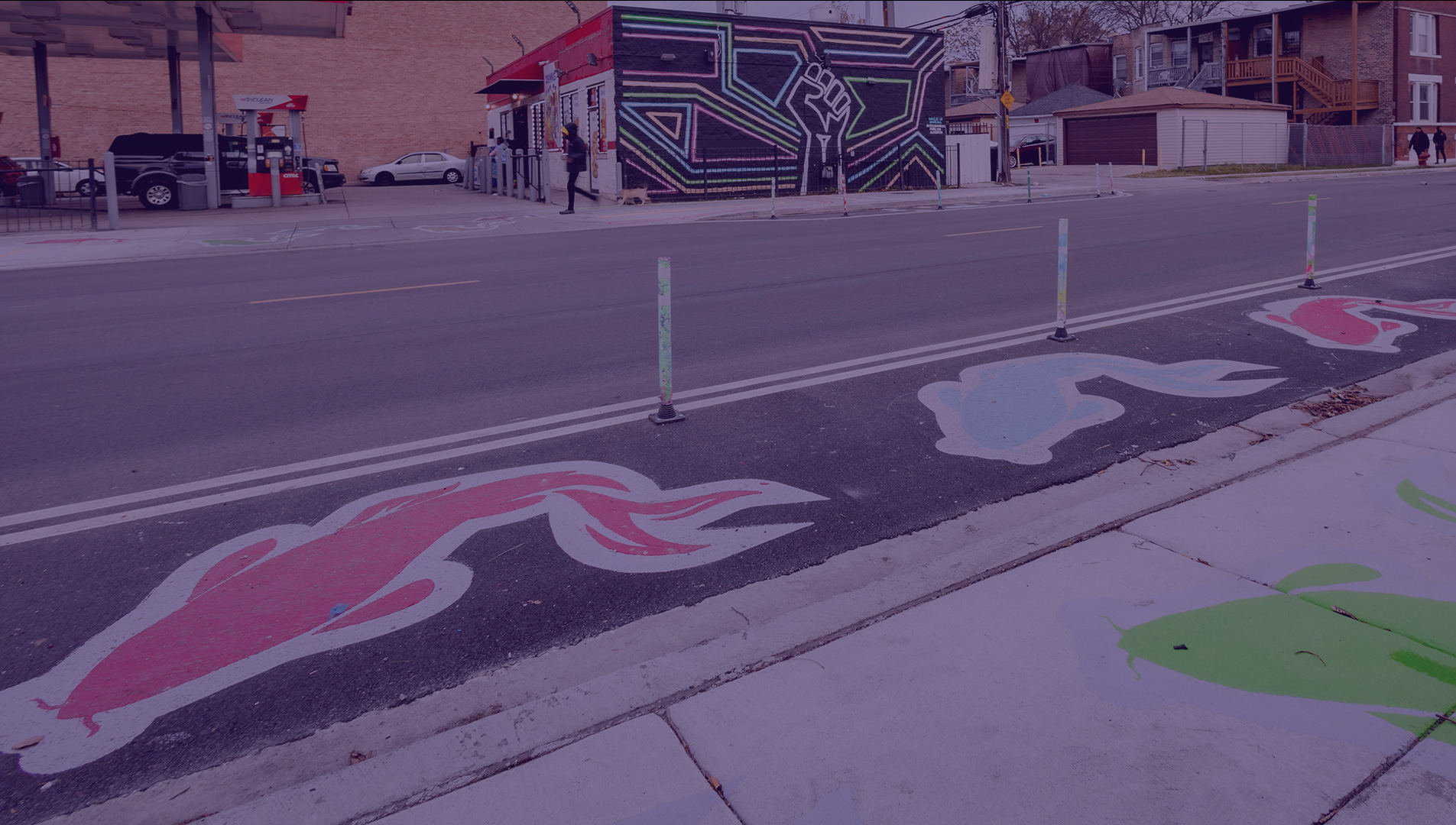 Student-designed interventions at a neighborhood gateway | Asphalt Art