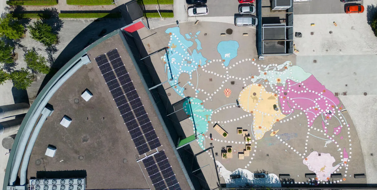 Activating a neighborhood plaza with an artful game - Helsinki, Finland
