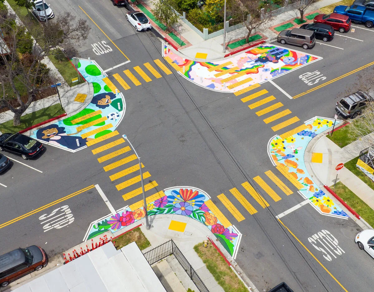 Asphalt Art Long Beach Before/After Comparison