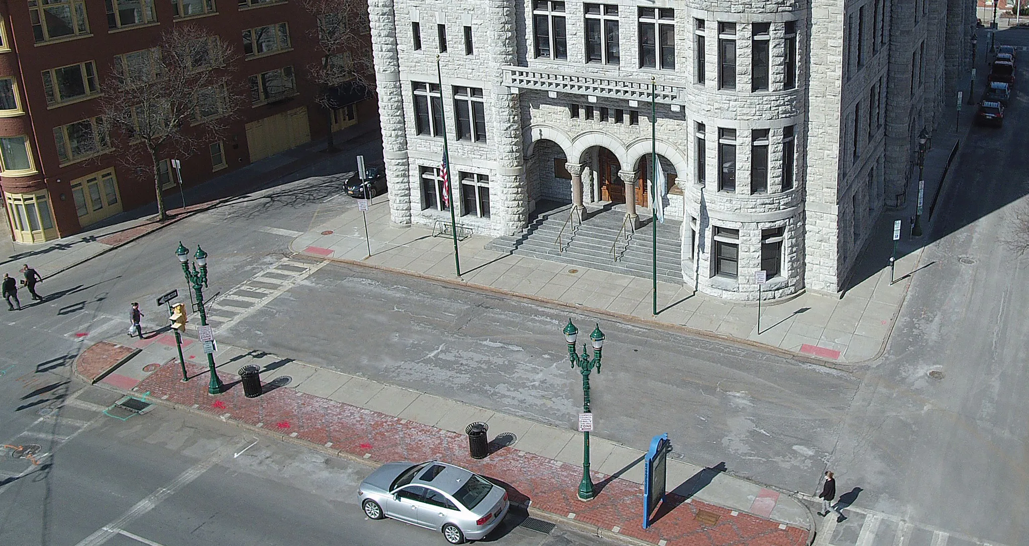 Syracuse NY Pedestrian Crossing before Asphalt Art project art work