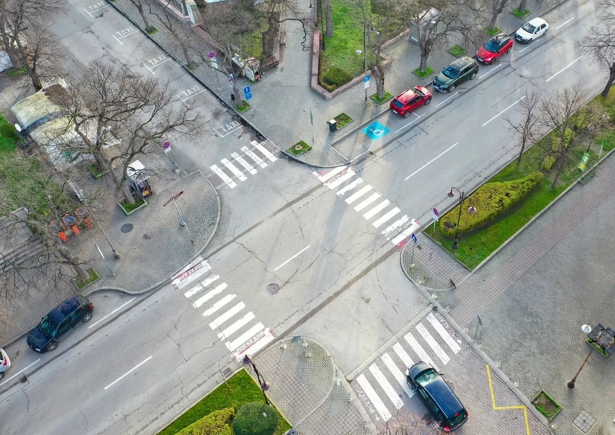 City center road way in Varna, Bulgaria