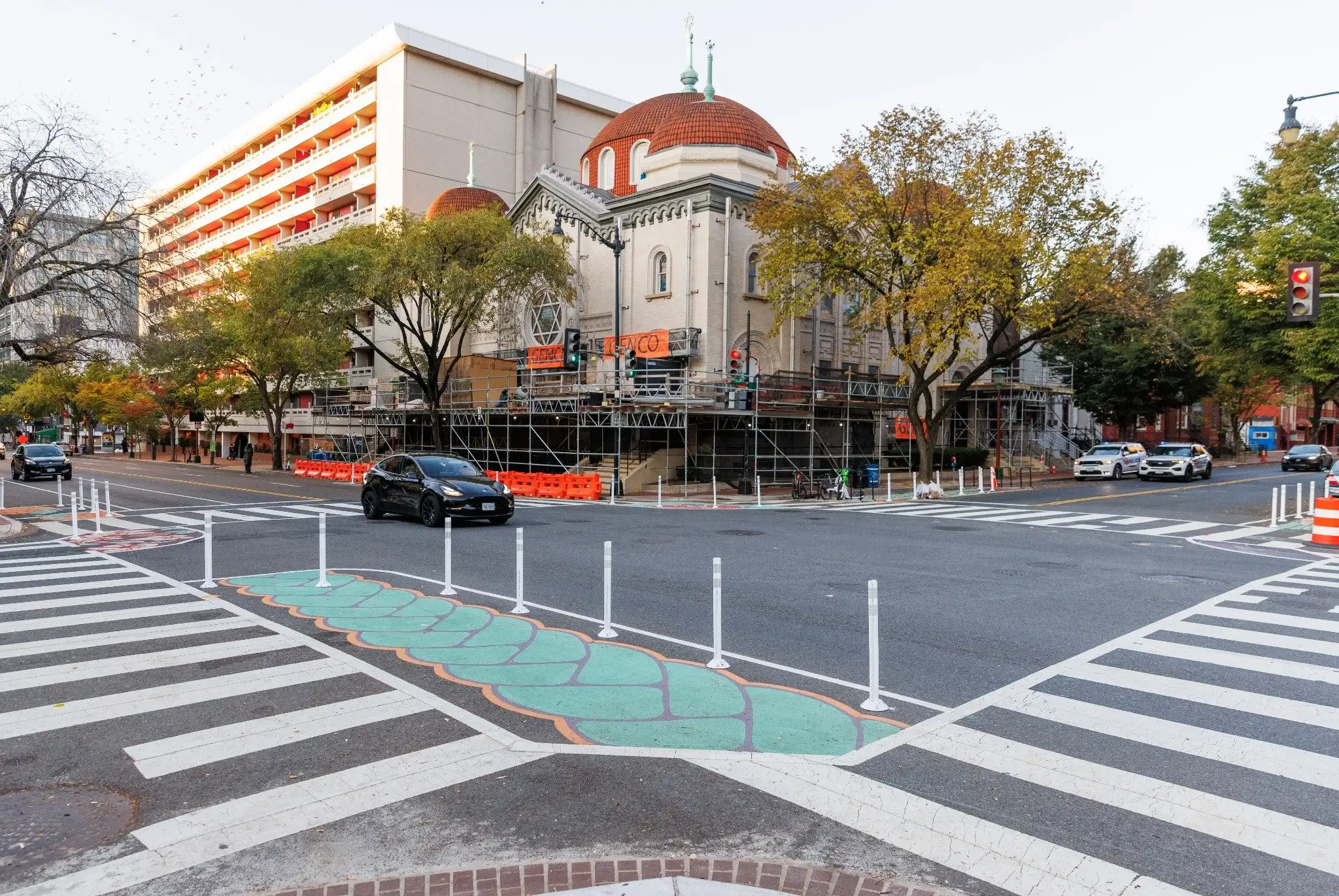 Before capture of the pedestrian crossing Asphalt Art project in Washington DC