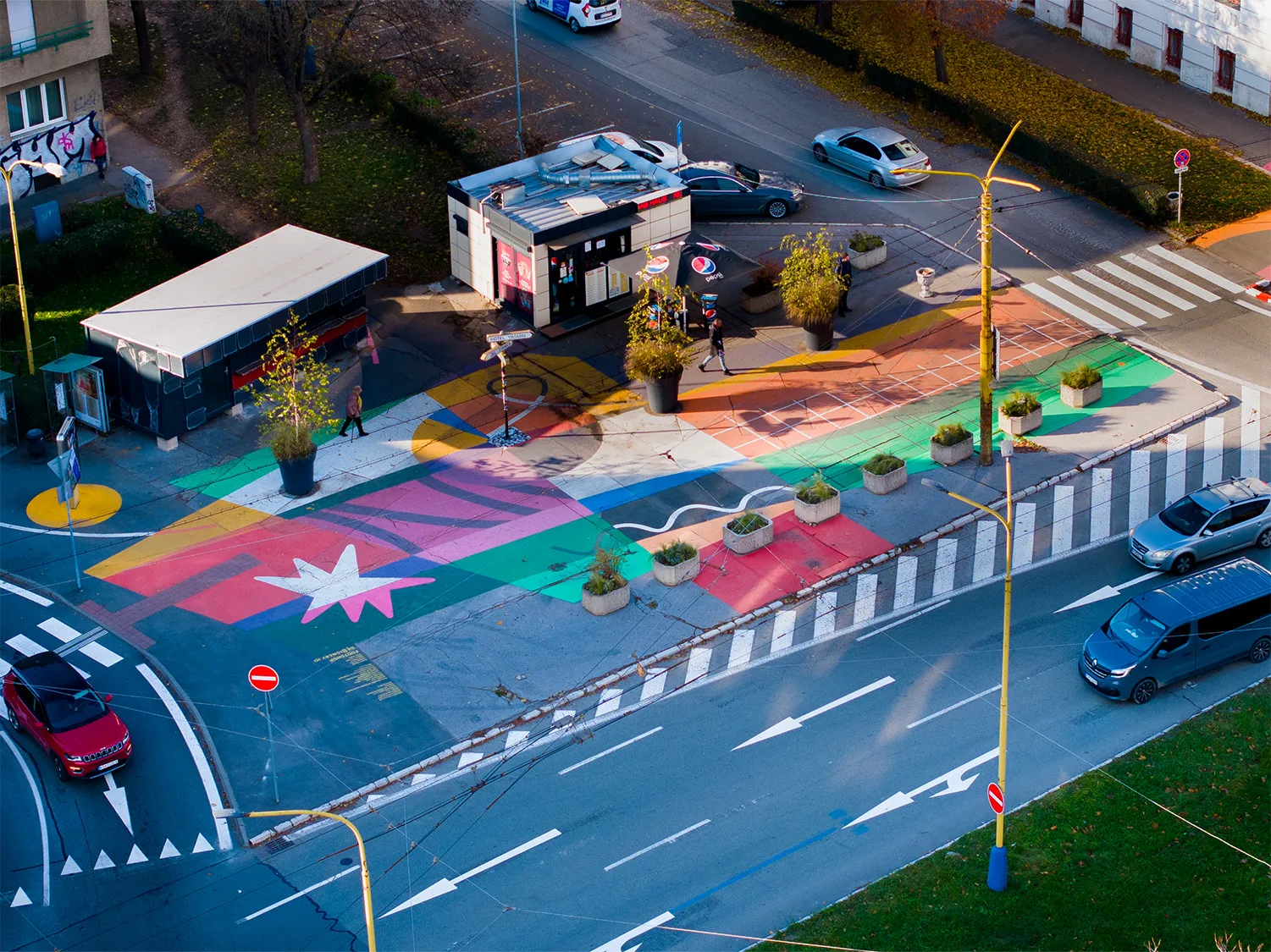 Colorful artwork capture in Kosice, Slovakia