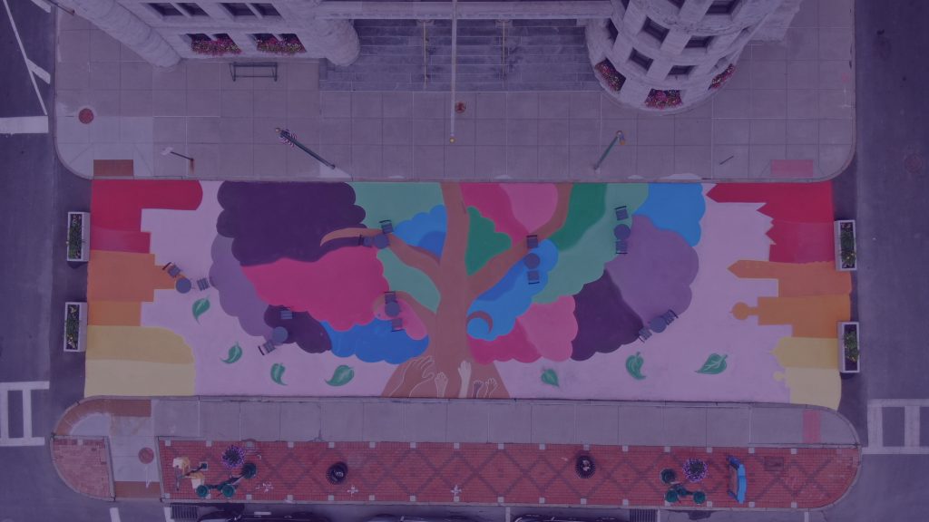 Creating a shared community space outside City Hall | Asphalt Art