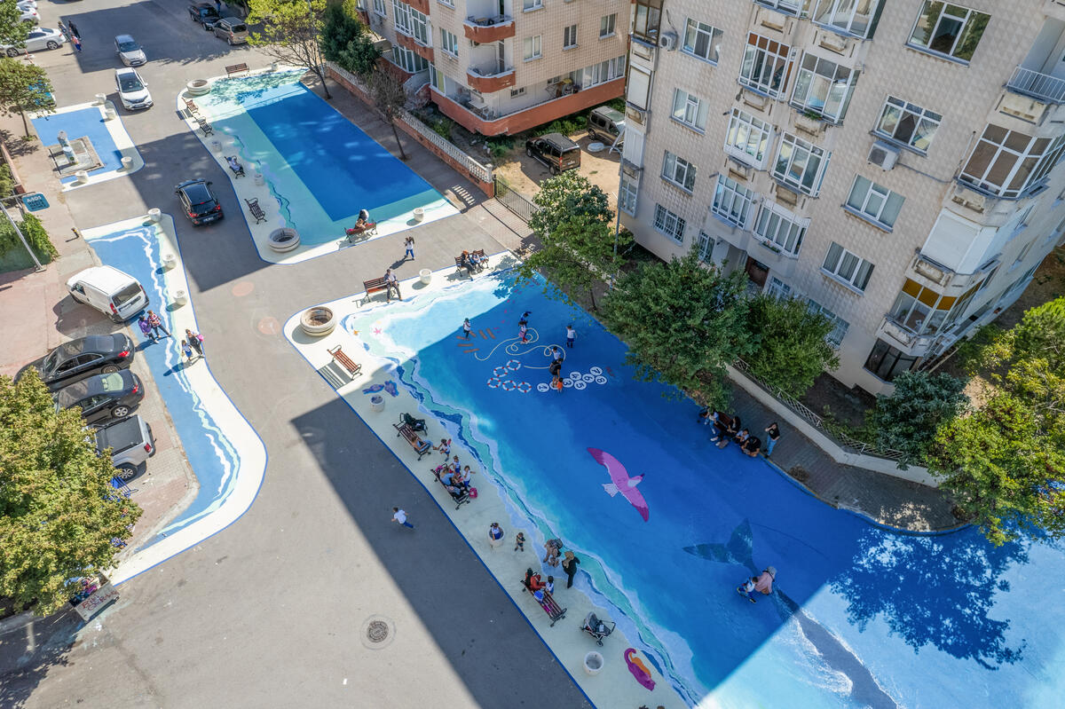 Asphalt Art Initiative “after” photos in Istanbul, Turkey, September 25, 2023.