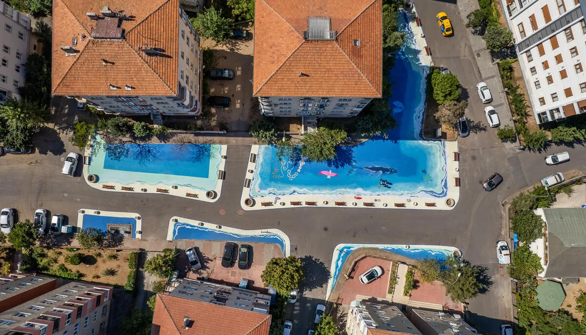 Asphalt Art Before After Comparison photos in Istanbul, Turkey, September 25, 2023.