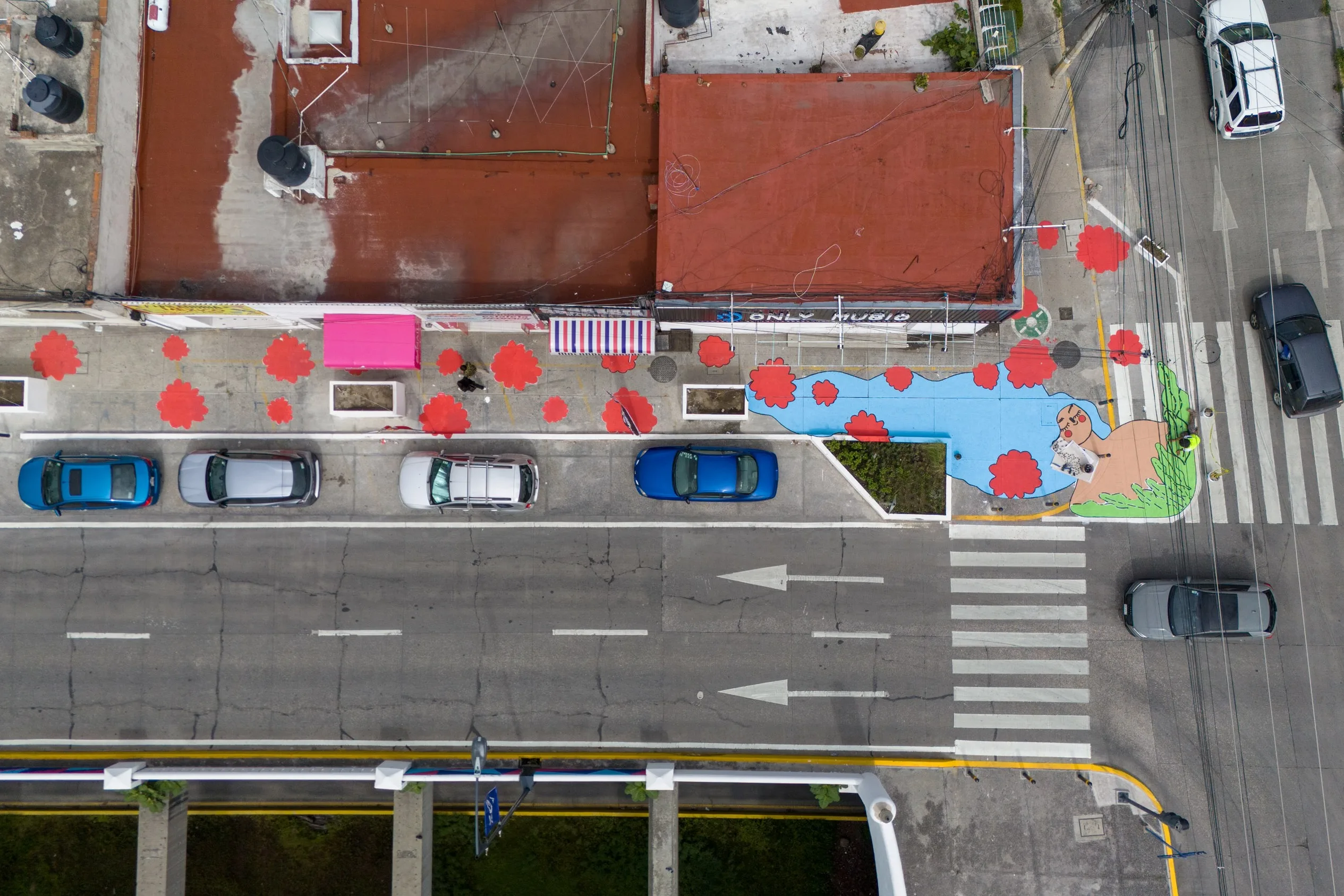 Asphalt Art Initiative “after” photos in Puebla, Mexico, September 16, 2024.