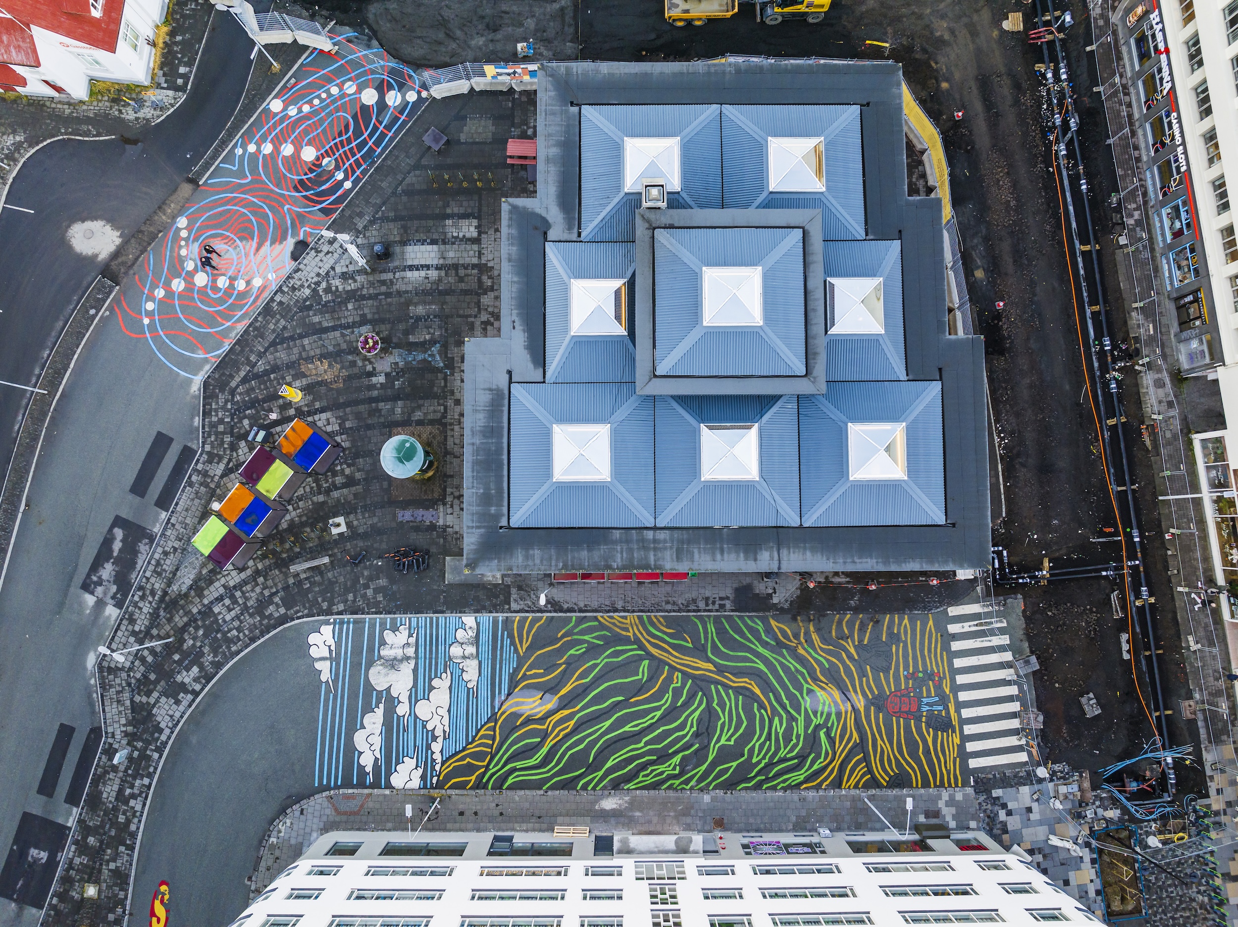 Asphalt Art Initiative “after” photos in Reykjavik, Iceland, November 2, 2024.