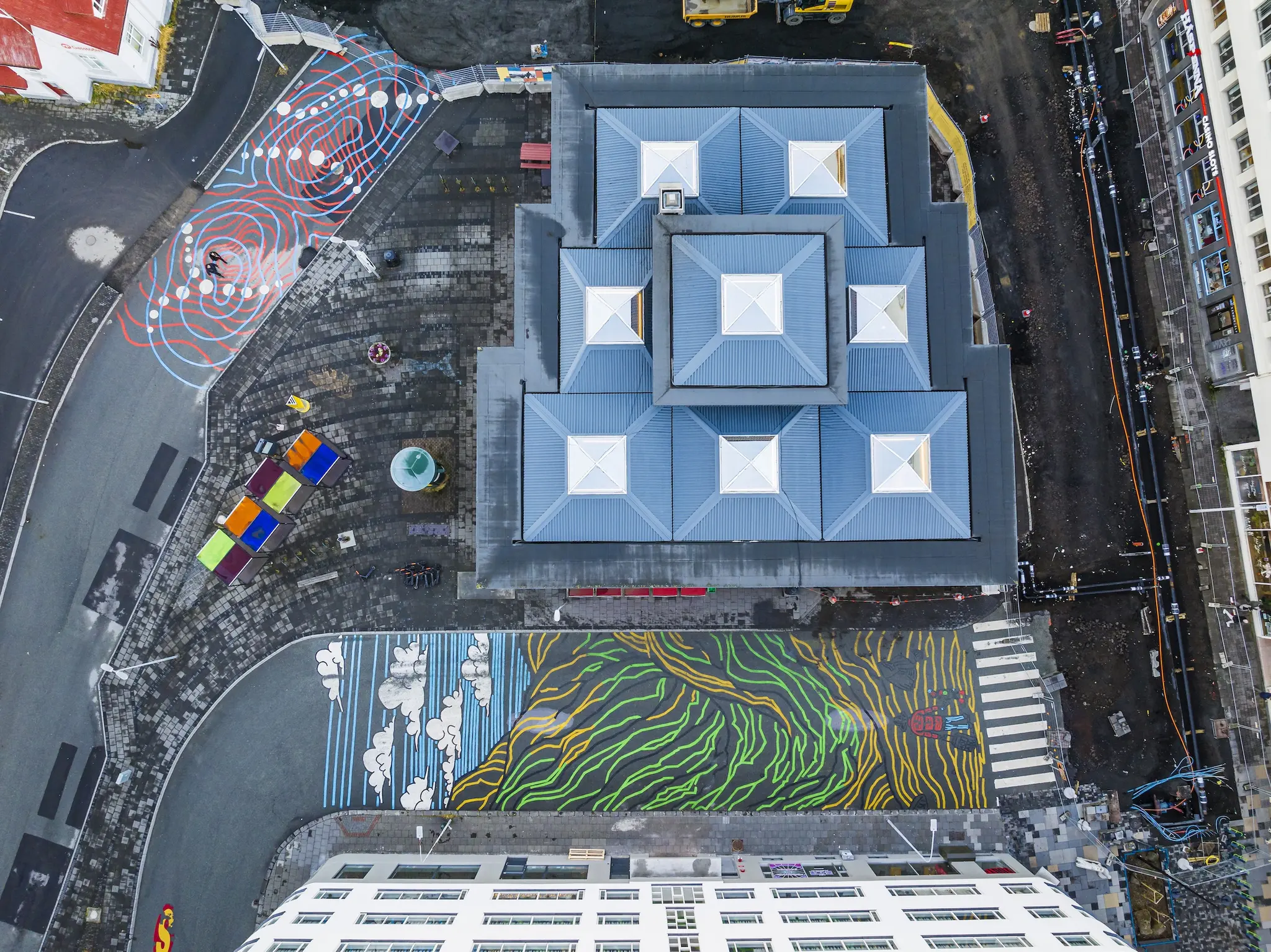 Asphalt Art Initiative “after” photos in Reykjavik, Iceland, November 2, 2024.