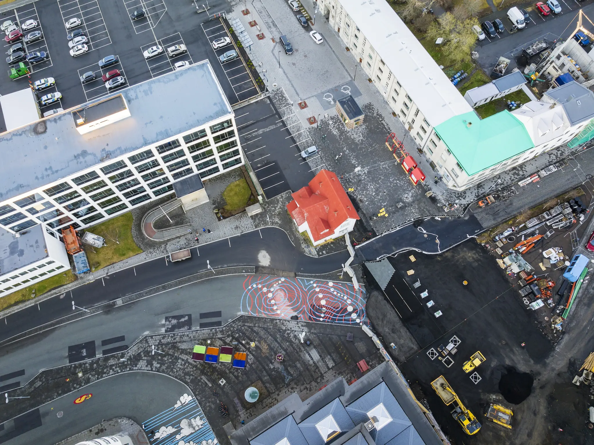 Asphalt Art Initiative “after” photos in Reykjavik, Iceland, November 2, 2024.