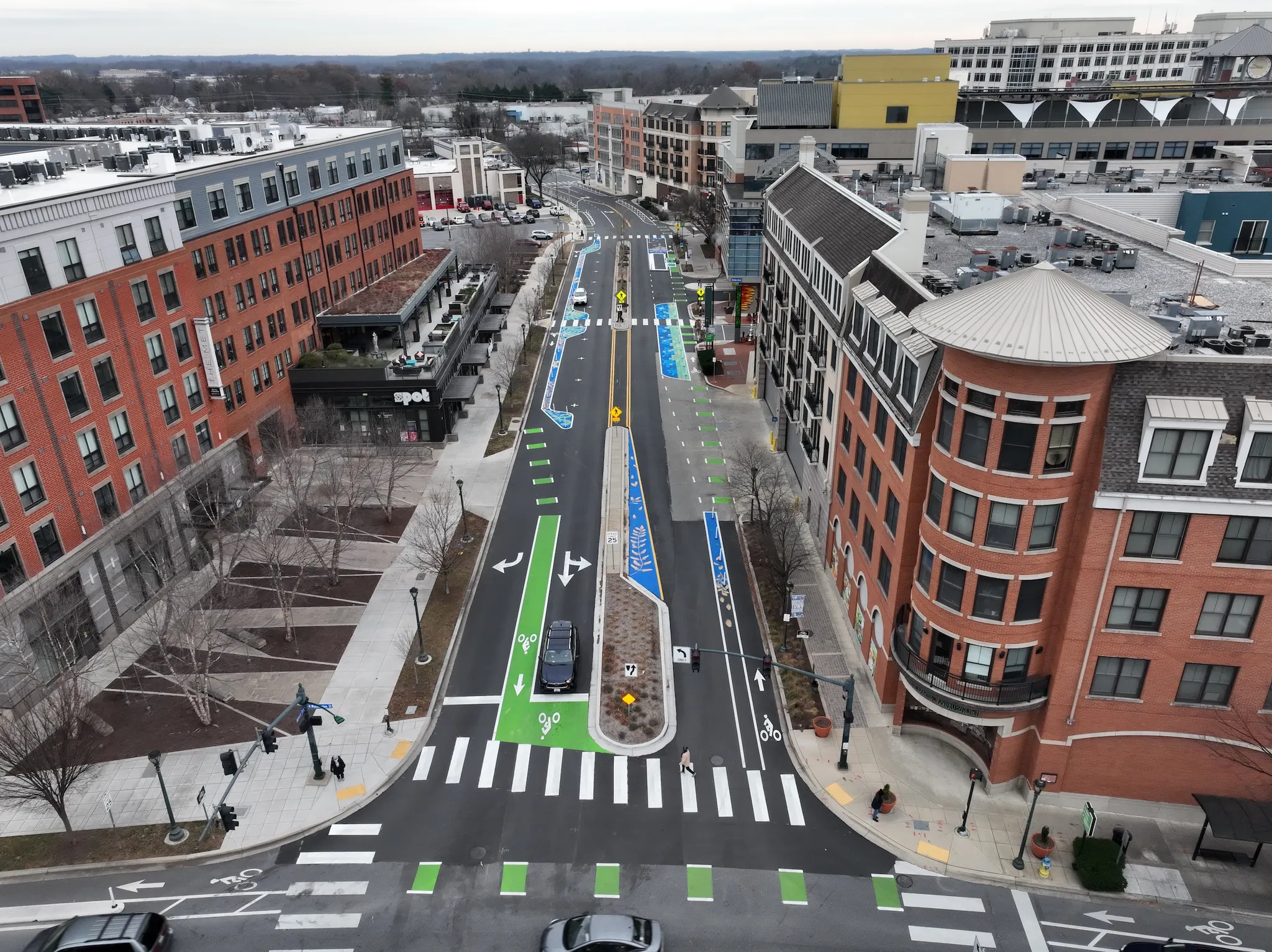 Asphalt Art Initiative “after” photos in Rockville, Maryland, December 15, 2024.