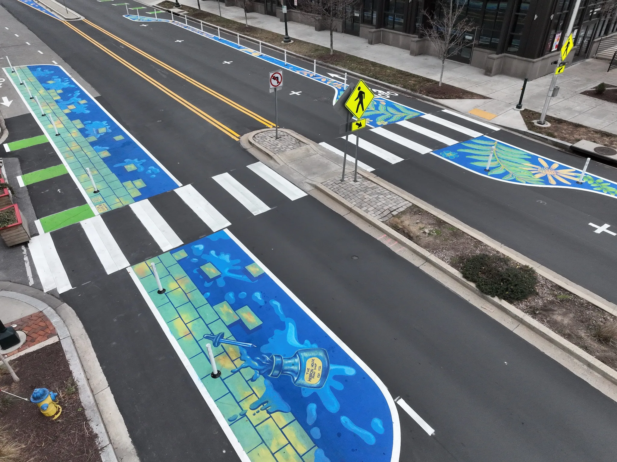 Asphalt Art Initiative “after” photos in Rockville, Maryland, December 15, 2024.