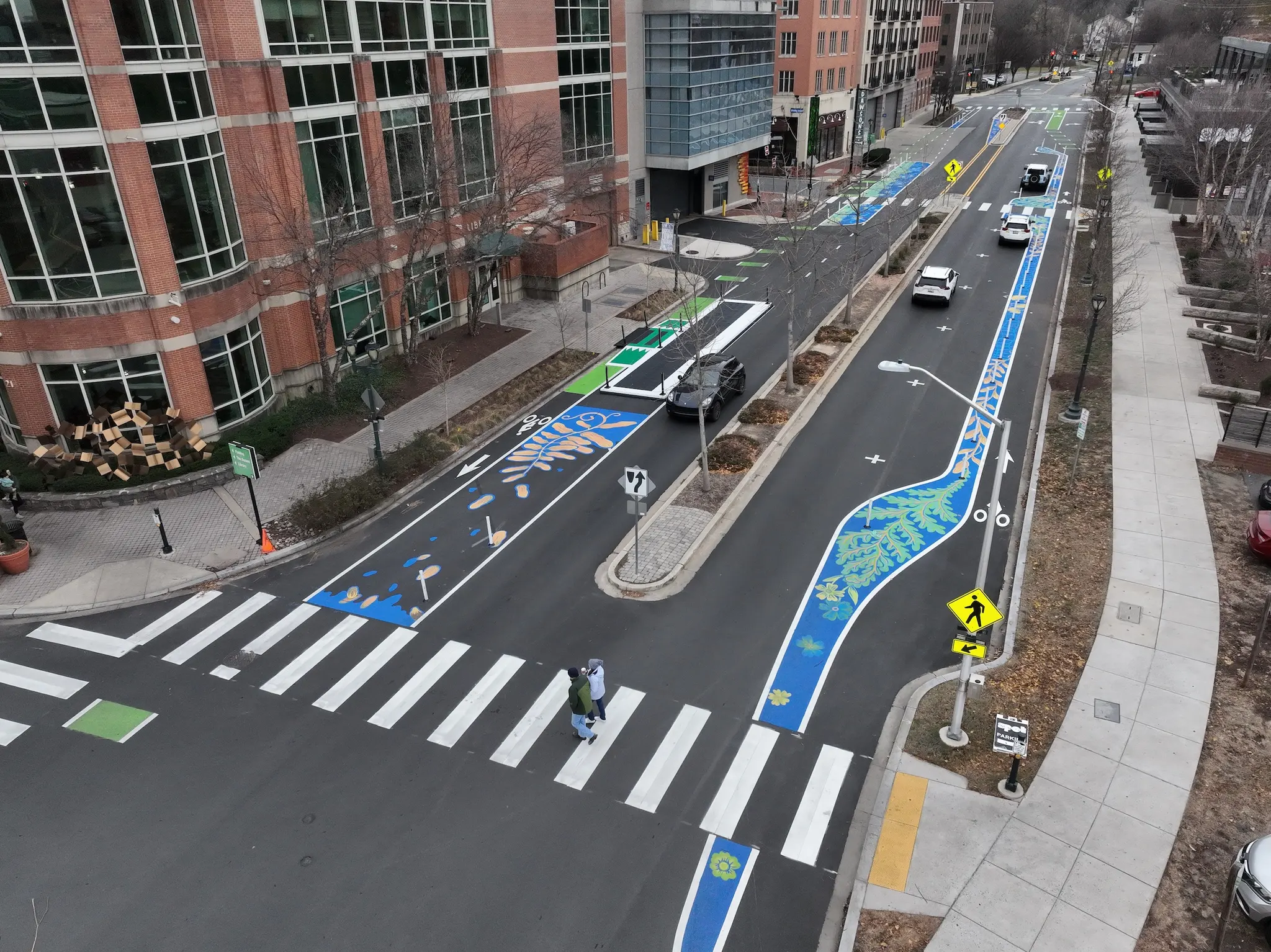 Asphalt Art Initiative “after” photos in Rockville, Maryland, December 15, 2024.