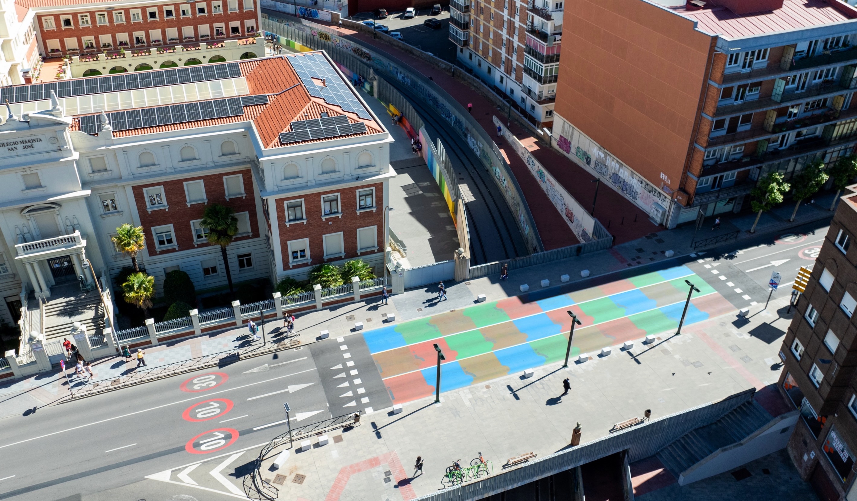 Asphalt Art Leon Before After Comparison in Leon, Spain.