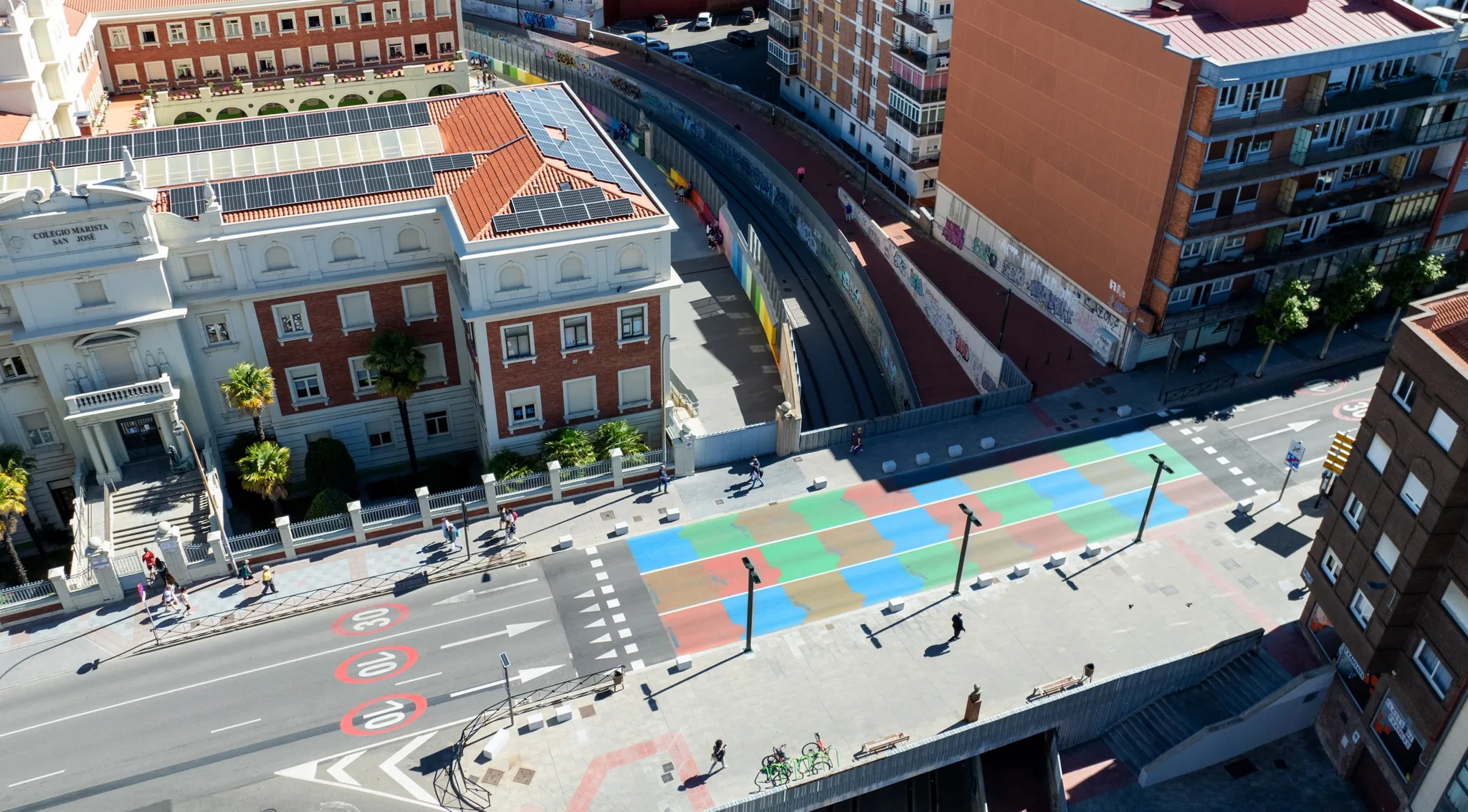 Asphalt Art Leon Before After Comparison in Leon, Spain.
