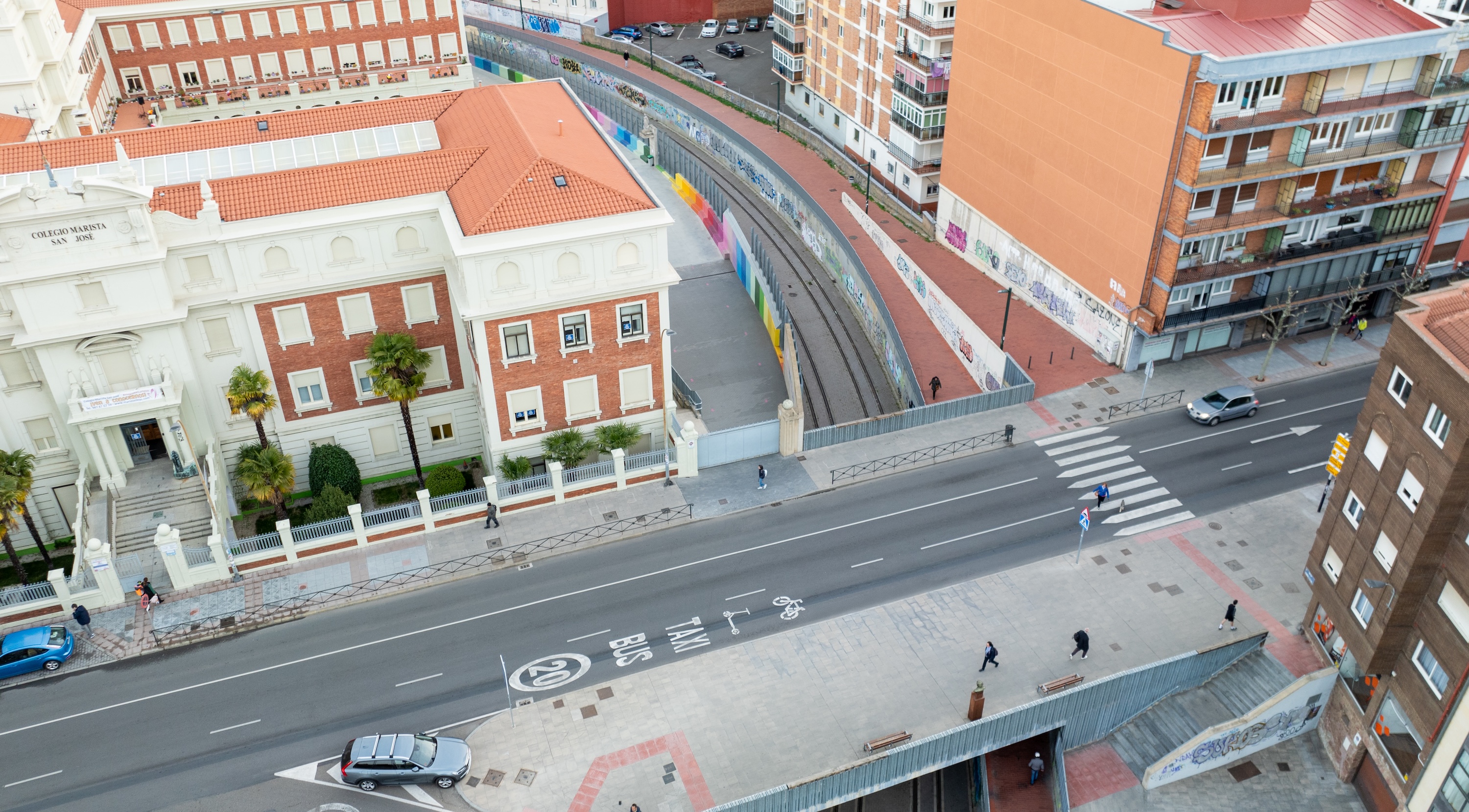 Asphalt Art Leon Before After Comparison in Leon, Spain.