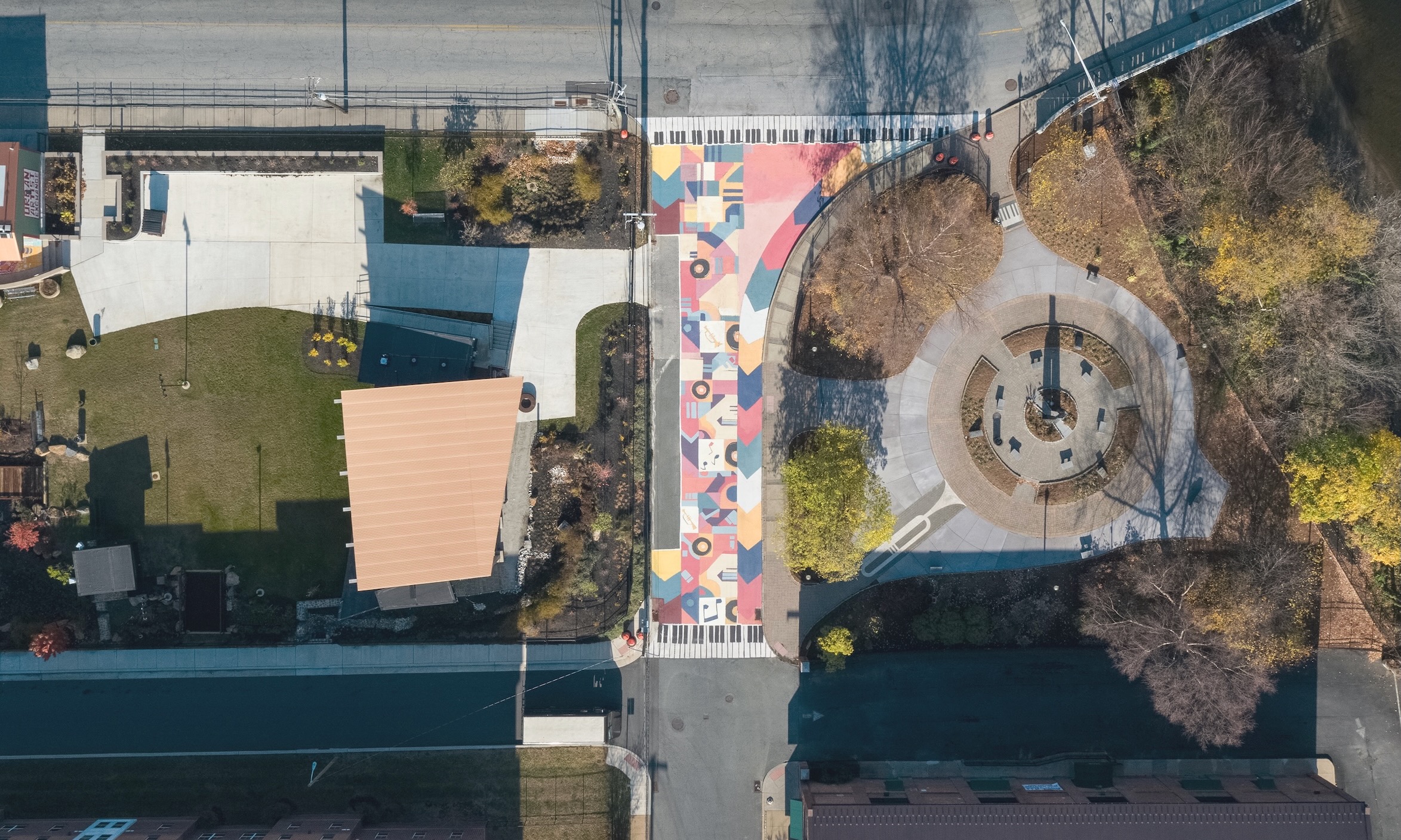 Asphalt Art Initiative before/after comparison photos of Wilmington, Delaware.