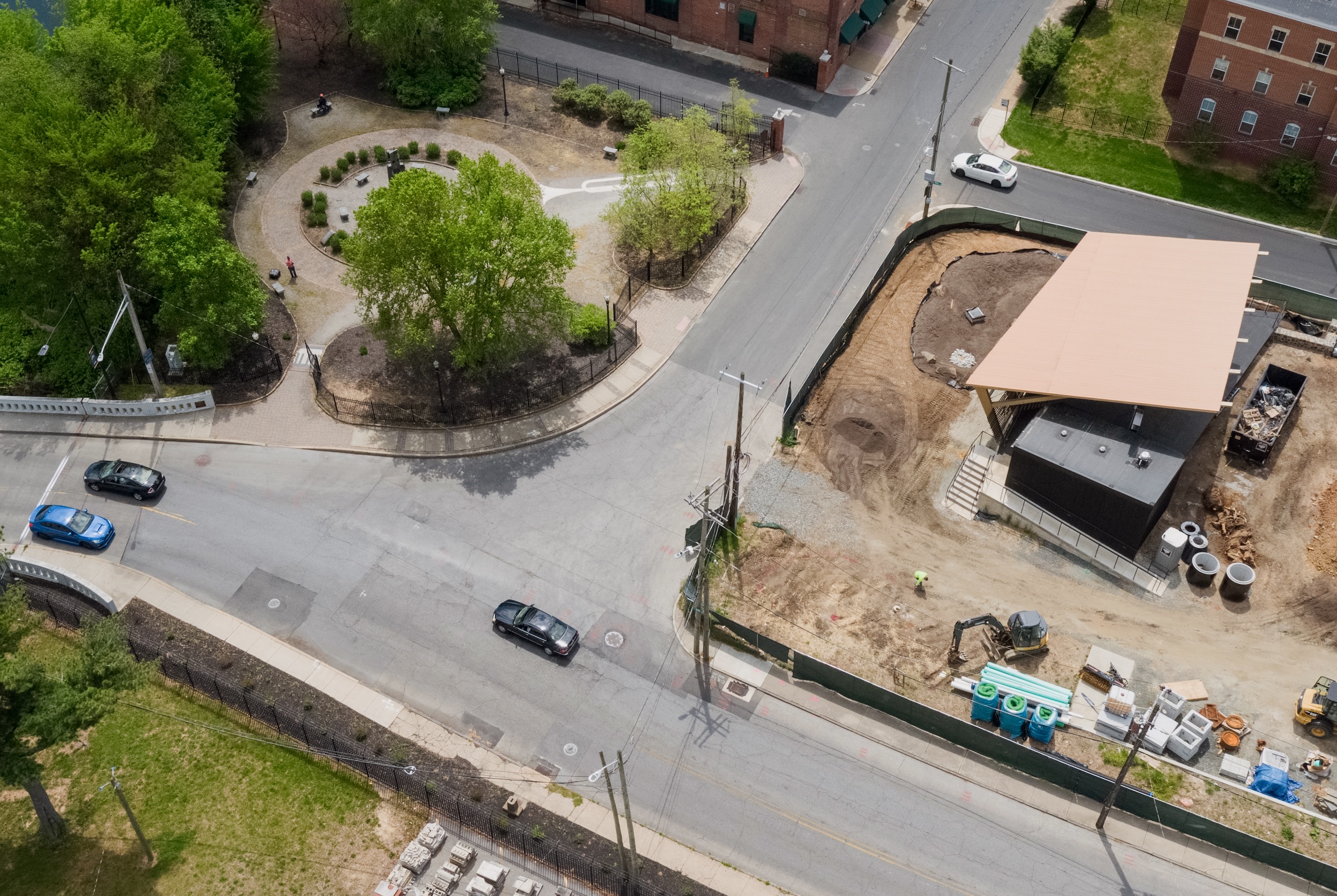 Asphalt Art Initiative before/after comparison photos of Wilmington, Delaware.