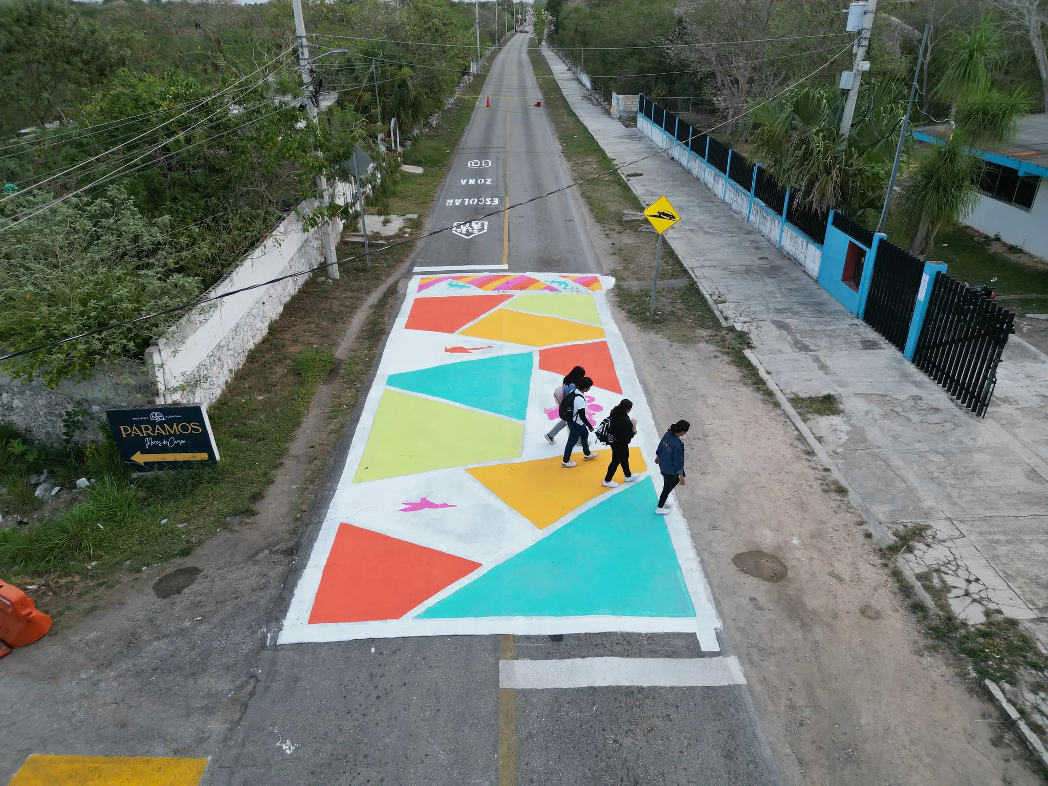 Asphalt Art Initiative “after” photos in Mococha, Mexico, Thursday, March 13, 2025.
