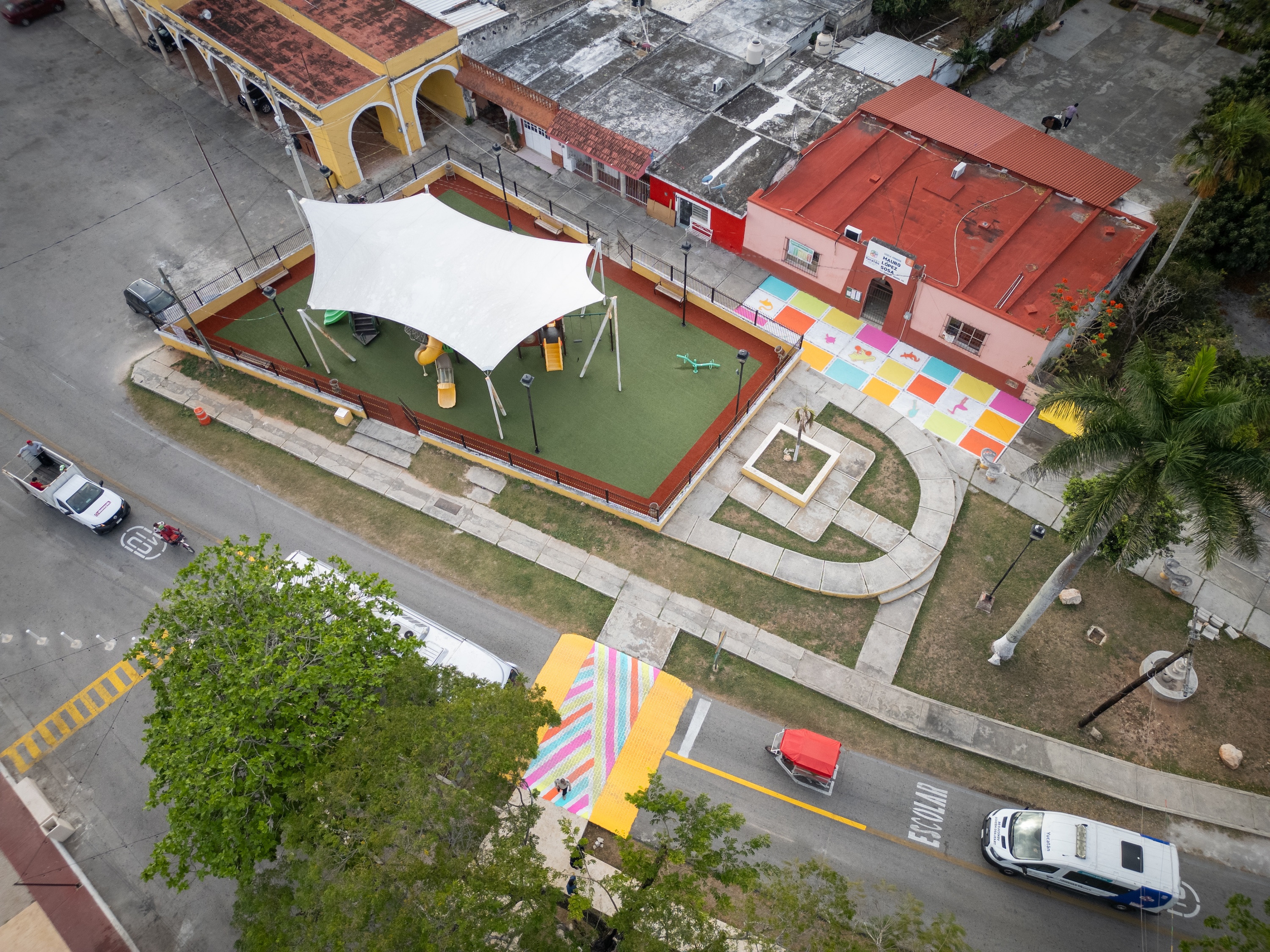 Asphalt Art Initiative “after” photos in Mococha, Mexico, Thursday, March 13, 2025.