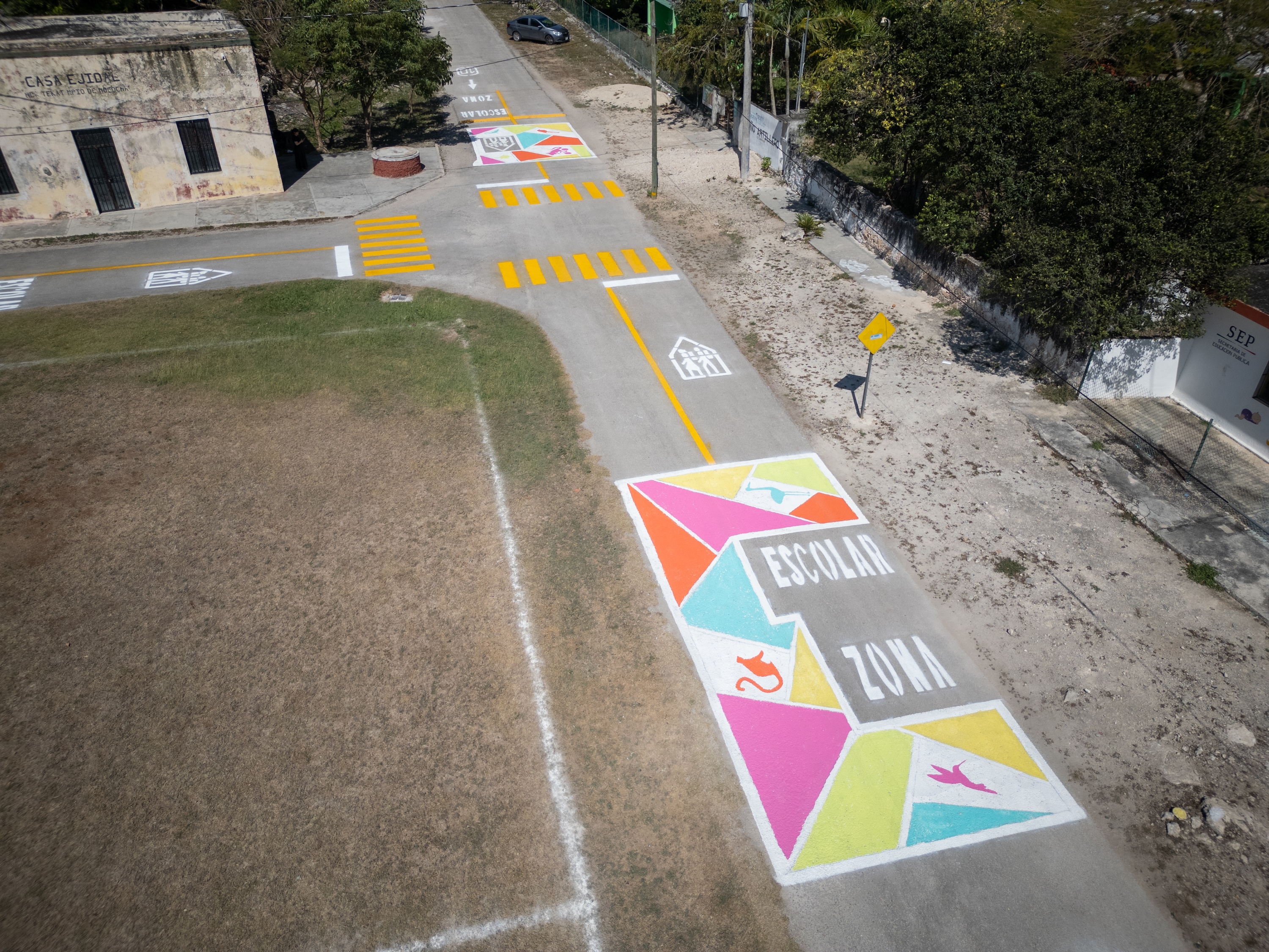 Asphalt Art Initiative “after” photos in Mococha, Mexico, Thursday, March 13, 2025.