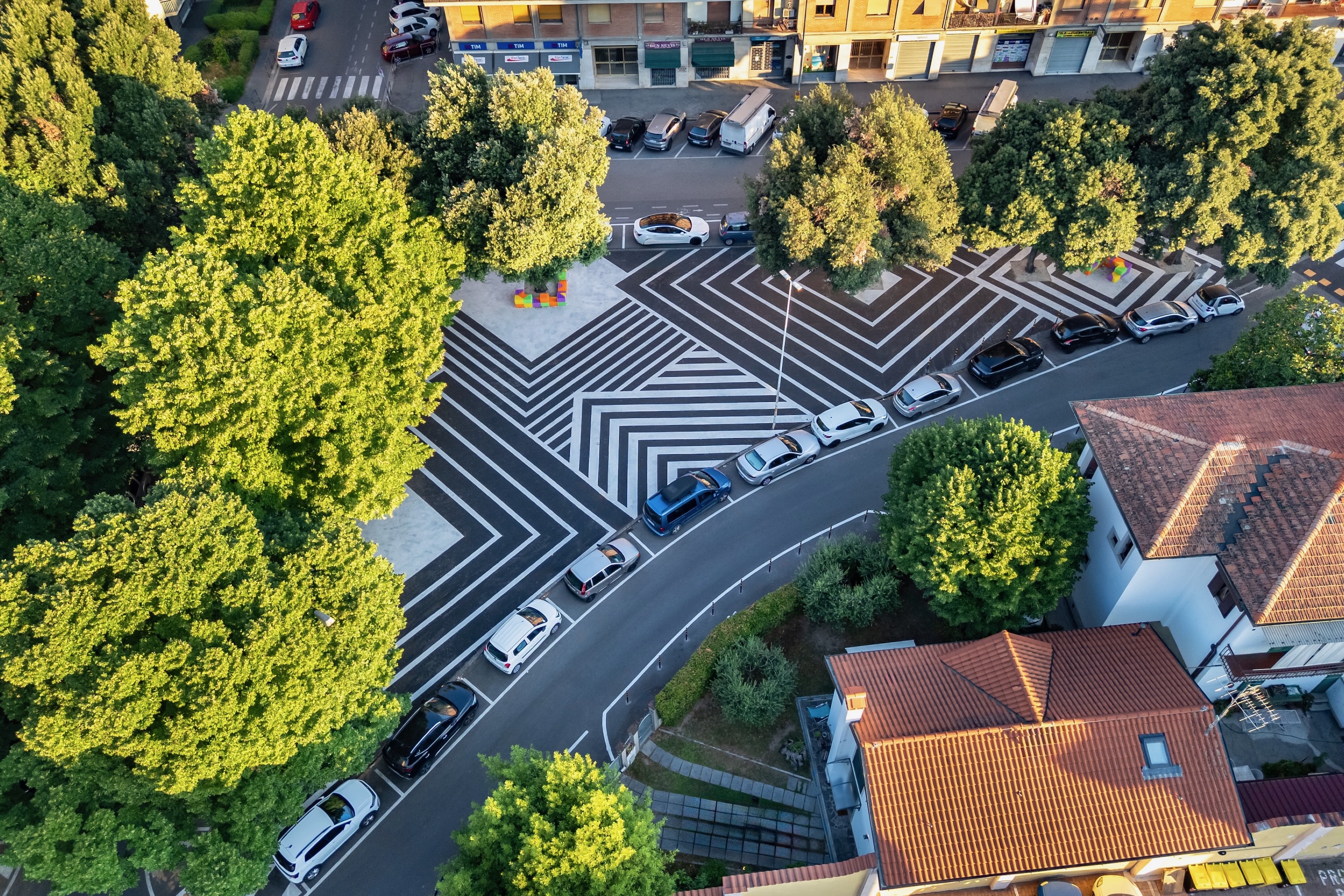 Asphalt Art Initiative “after” photos in Prato, Italy, June 29, 2025.